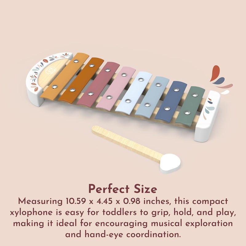 SPEEDY MONKEY Store Colorful Xylophone – 8 Tuned Metal Keys with Wooden Mallet, Safe Musical Toy for Toddlers 1+ Years, Enhances Sound Exploration, Learning & Coordination - Image 3